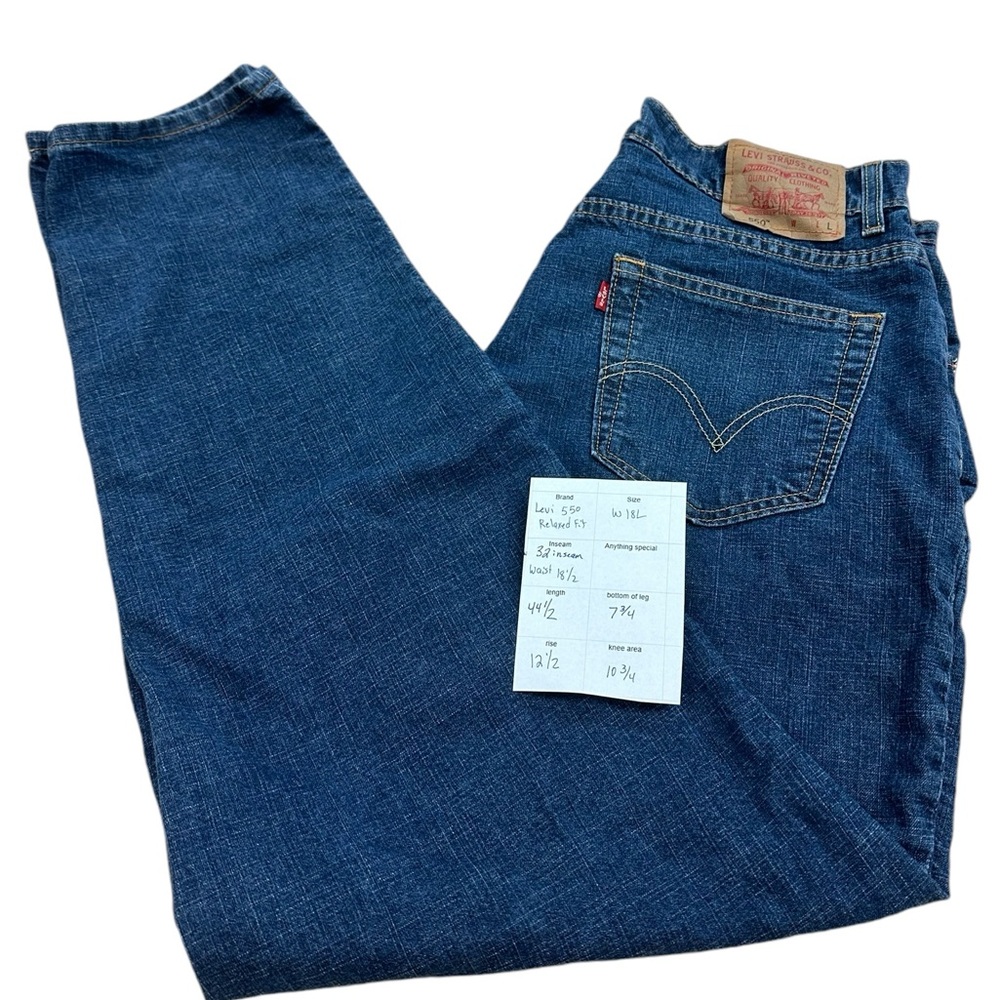 Levis 550 Denim classic relaxed fit stretch tapered leg Size 18‎ L 90's Fashion